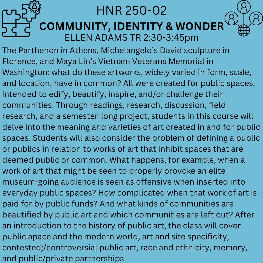 course description HNR 250-02